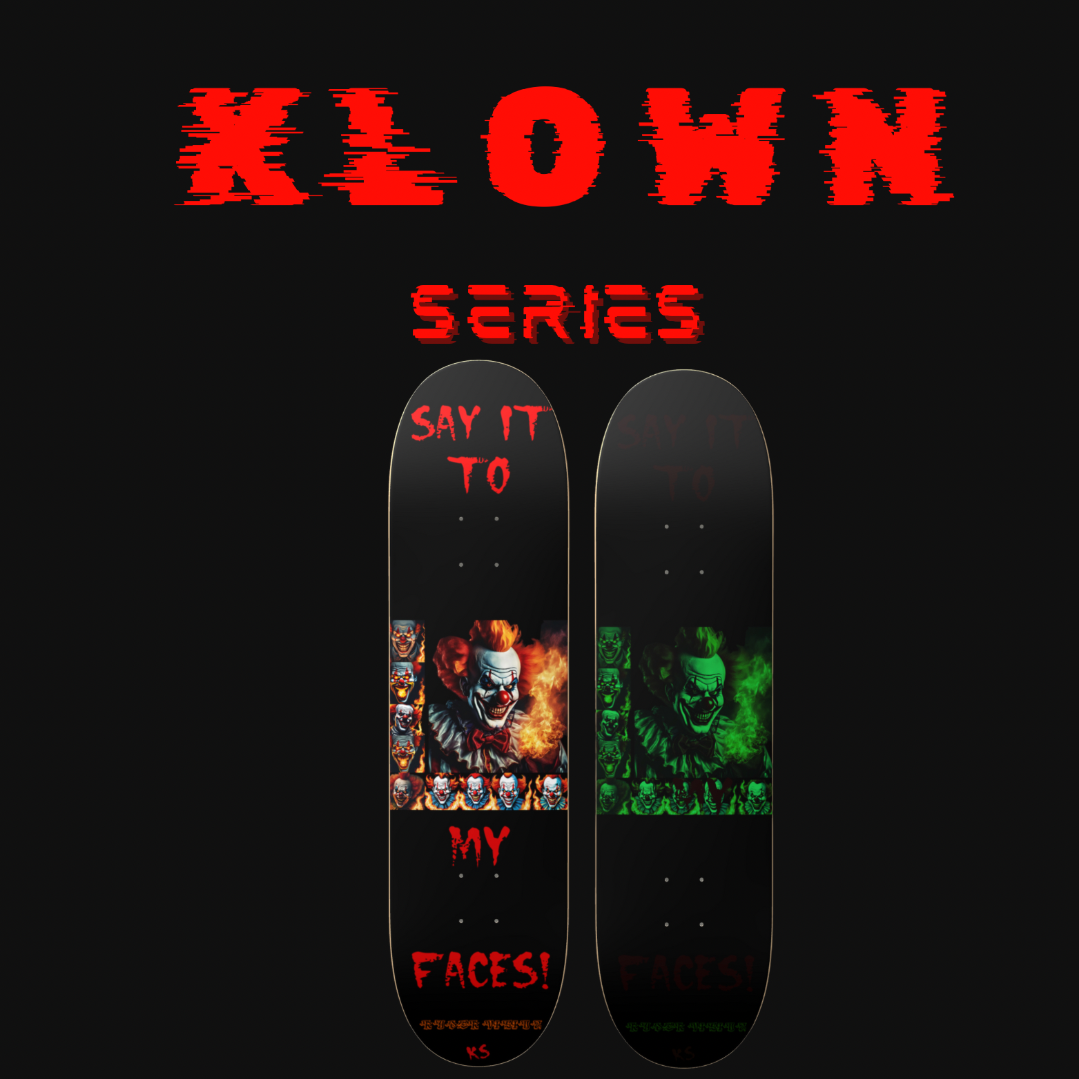 Suthern Mudd Star Deck: Say It To My Faces (Glow in the dark deck) 8 1/4” (8.25")